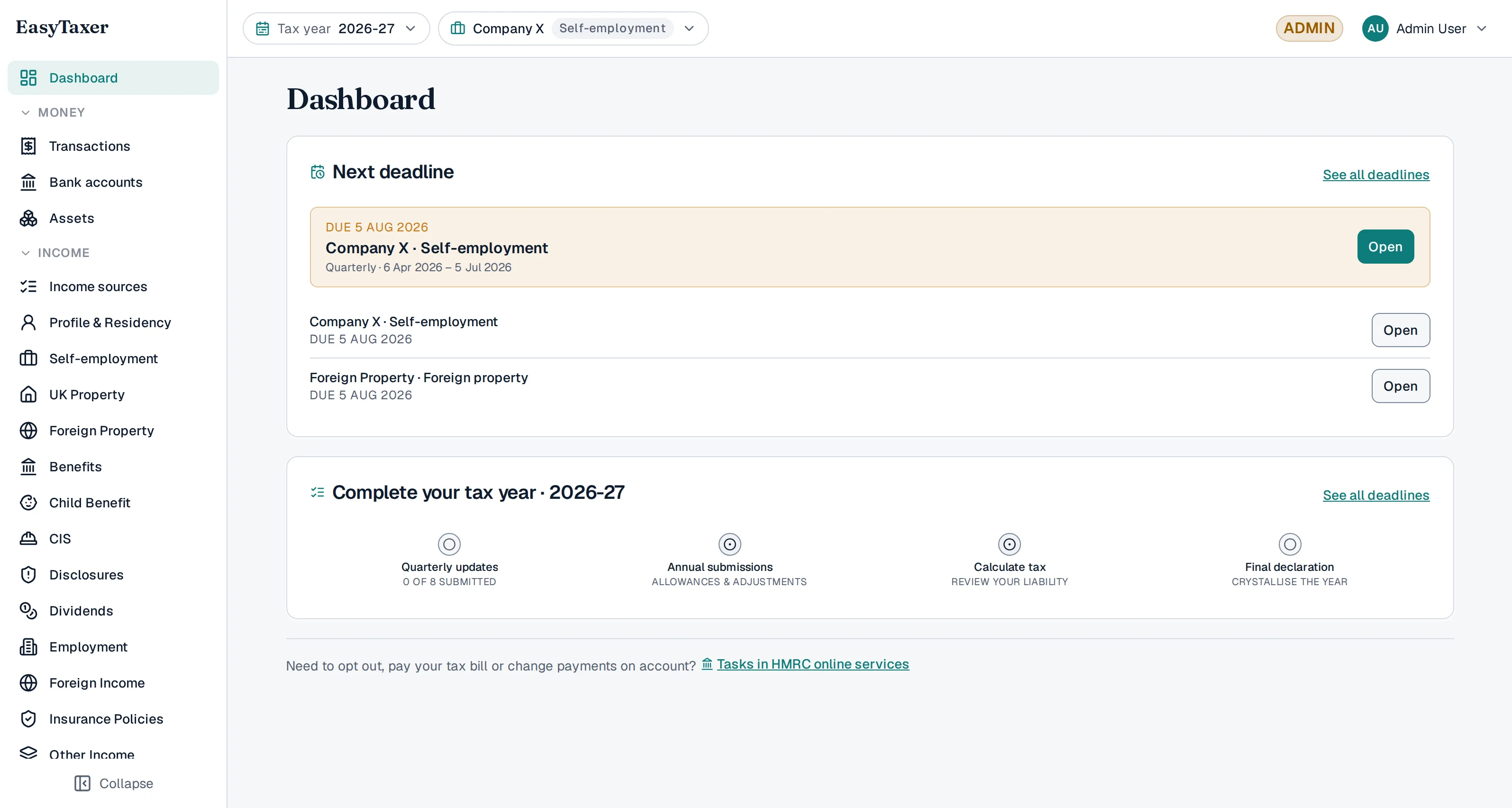 EasyTaxer Dashboard